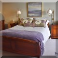 F43. Queen sleigh bed. 40&rdquo;h 